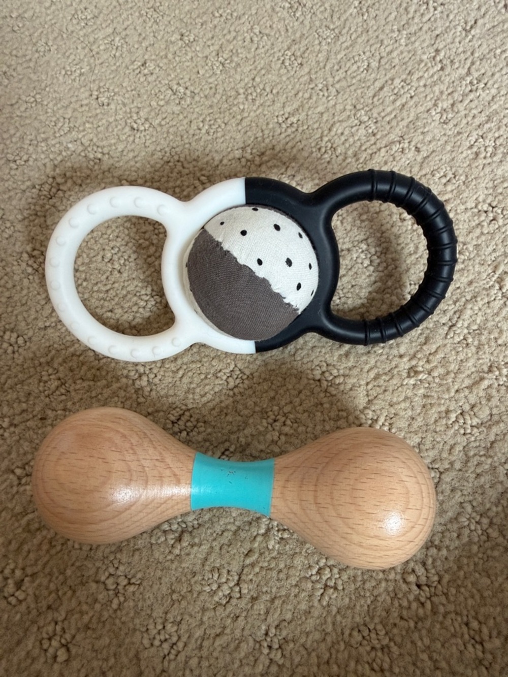 Two Lovevery rattles - from Looker and Charmer kits